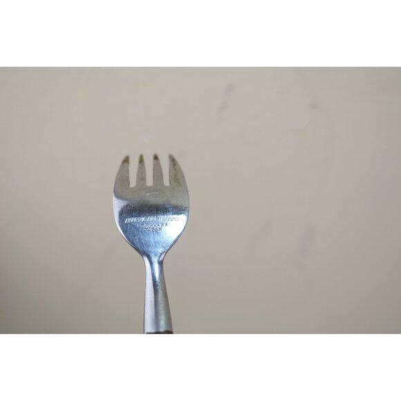 6 American Tempo Salad Forks 92465 Canoe Muffin Vintage - Picture 3 of 5
